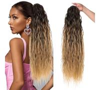 treccia finta capelli Extension for coda di cavallo, extension for con coulisse, capelli sintetici ondulati e ricci lunghi 30 pollici(Color 2)