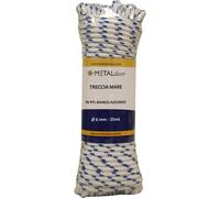 Treccia in polipropilene ø 6 mm x 25 mt bianca/azzurra Blu-bianco