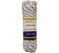 Treccia in polipropilene ø 8 mm x 15 mt bianca/azzurra Blu-bianco