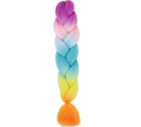 Treccia Jumbo Intrecciatura sintetica dei capelli Ombre Estensione dei capelli Jumbo per le donne Trecce fai da te Capelli Rosa Viola Giallo-E8-24 pollici-1pcs/lotto
