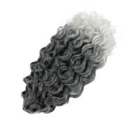 Treccia riccia lunga, 1 confezione di capelli all'uncinetto con onde oceaniche for donne nere, capelli con trecce profonde Boho(T1B-Grey,24inch)