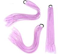 Treccia sintetica 24" Coda di cavallo Parrucchino con anello elastico Capelli intrecciati Chignon Coda di cavallo Capelli-A36-24 pollici