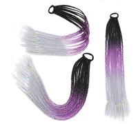 Treccia sintetica 24" Coda di cavallo Parrucchino con anello elastico Capelli intrecciati Chignon Coda di cavallo - C21-24 pollici