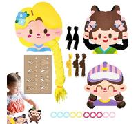 Trecciando Giocattoli di Libri occupati,Giocattoli per Ragazze,Libro Occupato dei Capelli della Treccia Materiale didattico Principessa - Giocattolo di Abilità motorie,