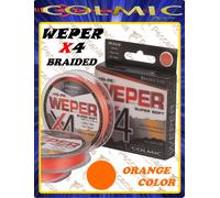Trecciato colmic WEPER X4 fili multifibra 150 Yards - 135mt High-Grade PE ORANGE