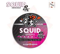 TRECCIATO EGING SQUID 8X SAKURA 150 MT FILO ROSA SEPPIE SPINNING MARE BRAID PE