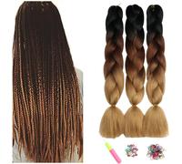 Treccie Africane Extension 24", Kanekalon Treccia Capelli, Ombre Jumbo Treccia C