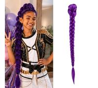 Treccine Extension Capelli, 26" Extension Capelli Viola con Clip, Cheveux Tresses Violet, Parrucca Lunga con Treccia, per Treccine Africane, per Festa Halloween Costume Cosplay