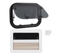 TReCVd Accessori Moto Finestra di Spinta in Vetro temperato con L'Asta di Supporto e la Tenda compatibili con i rimorchi di roulotte di campeggiatori Accessori(20x12in)