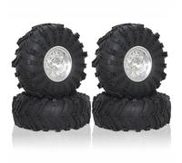 TReCVd Set da 2,2 Pollici di Pneumatici per la Ruota in Metallo in Metallo 4pcs 138 mm Compatibile con Veicoli Crawler RC 1/10 Come Wraith(Black)