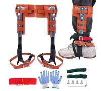 Tree Climbing Spike Set, Cowhide Leather Climbing Spurs Gear, Height Adjustable Support for Outdoor Tasks, Best Tool Trimming Cutting Fruit Picking Orchard Gardening Management