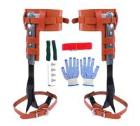 Tree Climbing Spikes, Leather Spurs, 18.11 Inches Adjustable Gear, Cowhide Straps with Secure Fastening, Ergonomic Leg Support, for Outdoor Gardening, Orchard Tasks, Fruit Harvesting, Trimming Work