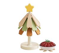 Tree Coasters | Set di sottobicchieri per albero di Natale | Estetico pieghevole in silicone tappetino protettivo resistente al calore per tavolo da pranzo cucina ciotole tazze bevande