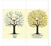 Tree Di Impronta Digitale Libro degli ospiti con firma delle impronte digitali Forniture for feste di matrimonio Libri sulla decorazione dell'albero delle impronte digitali(Color07,40x60cm 16x24inch)