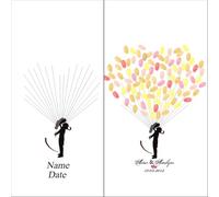 Tree Di Impronta Digitale Libro degli ospiti con firma delle impronte digitali Forniture for feste di matrimonio Libri sulla decorazione dell'albero delle impronte digitali(Color05,50x70cm 20x28inch)