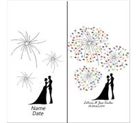 Tree Di Impronta Digitale Libro degli ospiti con firma delle impronte digitali Forniture for feste di matrimonio Libri sulla decorazione dell'albero delle impronte digitali(Color04,35x50cm 14x20inch)