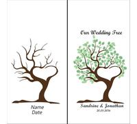 Tree Di Impronta Digitale Libro degli ospiti con firma delle impronte digitali Forniture for feste di matrimonio Libri sulla decorazione dell'albero delle impronte digitali(Color06,60x80cm 24x32inch)