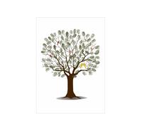 Tree Di Impronta Digitale Libro degli ospiti di nozze Albero di impronte digitali Tela Wall Art Poster Regalo Firma Ricordo di matrimonio for la decorazione della festa(Color05,50x70cm 20x28inch)