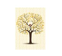 Tree Di Impronta Digitale Libro degli ospiti di nozze Albero di impronte digitali Tela Wall Art Poster Regalo Firma Ricordo di matrimonio for la decorazione della festa(Color02,35x50cm 14x20inch)