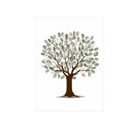 Tree Di Impronta Digitale Libro degli ospiti di nozze Albero di impronte digitali Tela Wall Art Poster Regalo Firma Ricordo di matrimonio for la decorazione della festa(Color04,50x70cm 20x28inch)