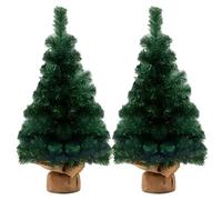 Tree di Natale da tavolo 2 pcs Mini albero di Natale artificiale con base di lino per il centro domestico di, 19.7in