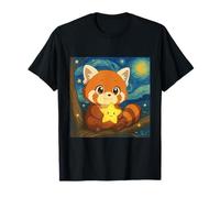 Tree Dweller - Panda rosso con stella in mano in stile Van Gogh Maglietta