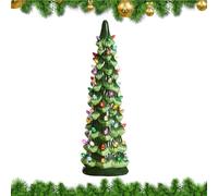 Tree Figurines, LED Light Decor, Resin Sculpture Ornament, Table Centerpiece, Holiday Display, Bedroom Accent, Bookshelf Decoration, Cabinet Accessory, Mantle Setup for Home with Gift, 3.4x3.4x8cm