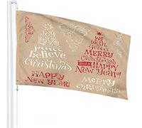 Tree Flag 3x5 FT Star Floral Merry Christmas Happy New Year Best Wishes Outdoor Flags Large Welcome Yard Banners Home Garden Yard Lawn Decor
