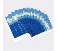 Tree-Free Greetings 66585 - Set di 12 biglietti con margherite su sfondo blu