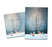 Tree-Free Greetings - Biglietti d'auguri stagionali - Artful Designs - 10 biglietti + buste abbinate - Made in USA - 100% carta riciclata - 12,7 x 17,8 cm - Albero uccello (HB53474)
