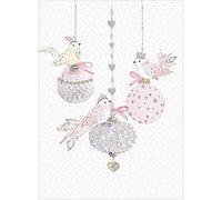 Tree-Free Greetings Biglietti di auguri per le vacanze, ornamento con uccello Buon Natale, carta riciclata marrone vintage, set di biglietti per appunti, confezione da 10 (HB93305)