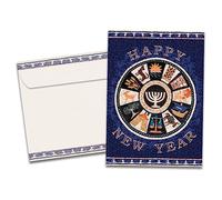 Tree-Free Greetings - Biglietti Rosh Hashanah - Disegni artistici - 12 biglietti + buste abbinate - Made in USA - 100% carta riciclata - 12,7 x 17,8 cm - Mosaico 12 tribù (HP25215)