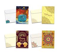 Tree-Free Greetings Diwali GP61494 - Confezione da 16 cartoncini ecologici, realizzati negli Stati Uniti, 100% carta riciclata, 12,7 x 17,8 cm