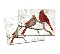 tree-free Greetings set di 10 vacanza biglietti e buste vacanza Buone vacanze 5 x 7 Inches Cardinals Flitting