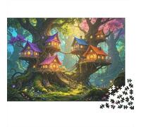 Tree House Puzzle per Anziani 1000 Pezzo Riciclabile Fairy Tale Forest Puzzles Accessori da Gioco Puzzle Impossibilmente Difficile e Stimolante Attività 38x26cm/1000pcs