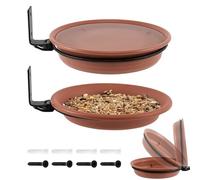 Tree Mounted Bird Feeder | 2PCS Bird Feeder Tray & B́ird Bath Bowl For Fence, Tree, Deck Or Wall | Outdoor Wild B̀ird Feeding & Water Dish For Hummingbirds, Chickadees, Nuthatches & Backy