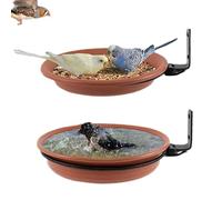 Tree Mounted Bird Feeder, Bird Bath Tray, 17x2cm/6.69x0.79 inches Outdoor Decor with 2 Pieces Water Food Bowls for Garden, Balcony, Lawn, Patio, Wall, Trees and Fence