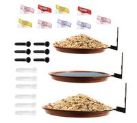 Tree Mounted Bird Feeder, Birds Feeder Bath Tray Set, Easy Mount Design, Lovebird 3 Piece Water and Food Bowls for Trees Fence Wall, Outdoor Decor, Garden, Balcony, Lawn, Farm