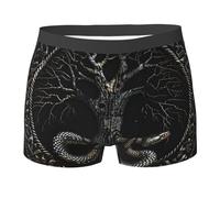Tree of Life And Snake Celts Knotwork Myth Dark Black Uomo Boxer A Pantaloncino Elasticizzato Intimo Aderenti Biancheria Intima per Quotidiano Sport Estivo M
