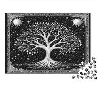 Tree of Life-Black White Art Style Jigsaw Puzzle Impossible 1000Pcs White Tree on Black Background Decorazione Per La Casa. Rilassamento E Intelligence Per Adulti E Bambini Da 12 Anni 52x38cm/1000pcs
