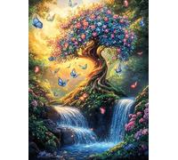 Tree of Life by Waterfall Puzzle 1000 Pezzi Idea Regalo Figlio Fairy Tale Oil Painting Dream Gioco Educativo Creativo Ragazzi Rilassamento Pressione Ridotta A Scuola 1000 PCS