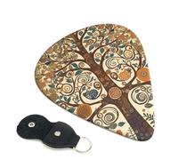 Tree Of Life - Confezione da 6 plettri per chitarra con supporto, plettri per chitarra personalizzati, antiscivolo, portatili, ukulele, basso, 0,96 mm, per amanti della chitarra acustica, regali
