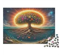 Tree of Life Jigsaw for Adults Teens Glowing Tree of Life over Water Educational Game for Wall Decoration And Gifts 38x26cm 1000pcs