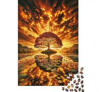Tree of Life Puzzle in Pezzi Golden Sunrise 1000 Pezzi Carta Riciclata Per Donne, Regali Per Uomini Puzzle Per Adulti Divertente E Stimolante Gioco Familiare 70x50cm/1000pcs
