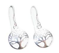Tree of Life sterling silver earrings .925 x 1 pair sacred drops