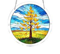 Tree of Life Suncatcher Window Hanging, puzzle fai da te con effetto luce prism arcobaleno, decorazione in vetro stained Glass for Garden Home Office, Vibrant Unique Birthday Easter Christmas