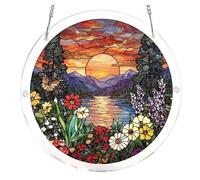 Tree of Life Suncatcher Window Hanging, puzzle fai da te con effetto luce prism arcobaleno, decorazione in vetro stained Glass for Garden Home Office, Vibrant Unique Birthday Easter Christmas