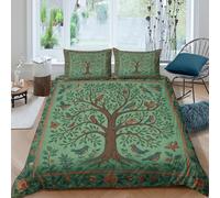 Tree of lifecopripiumino microfibra morbida 3 pezzi motivo 3D con cerniera Botanical art style Set Di Copripiumino incluso federe aiosa morbida for ragazzi Super king（260x220cm）