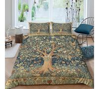 Tree of LifeSet Di Copripiumino morbida microfibra 3 pezzi motivo 3D con cerniera Botanical Garden Art copripiumino con federe soffice ultra morbido for coppie Single（140x200cm）