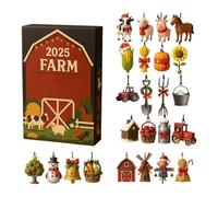 Tree Ornament Countdown Calendar, Christmas Advent 2025 | 24 Days 2D Acrylic Farm Decor For Wreath Home Decorators Festival Planners Front Door Office Living Room Garden Wall Tovaglia